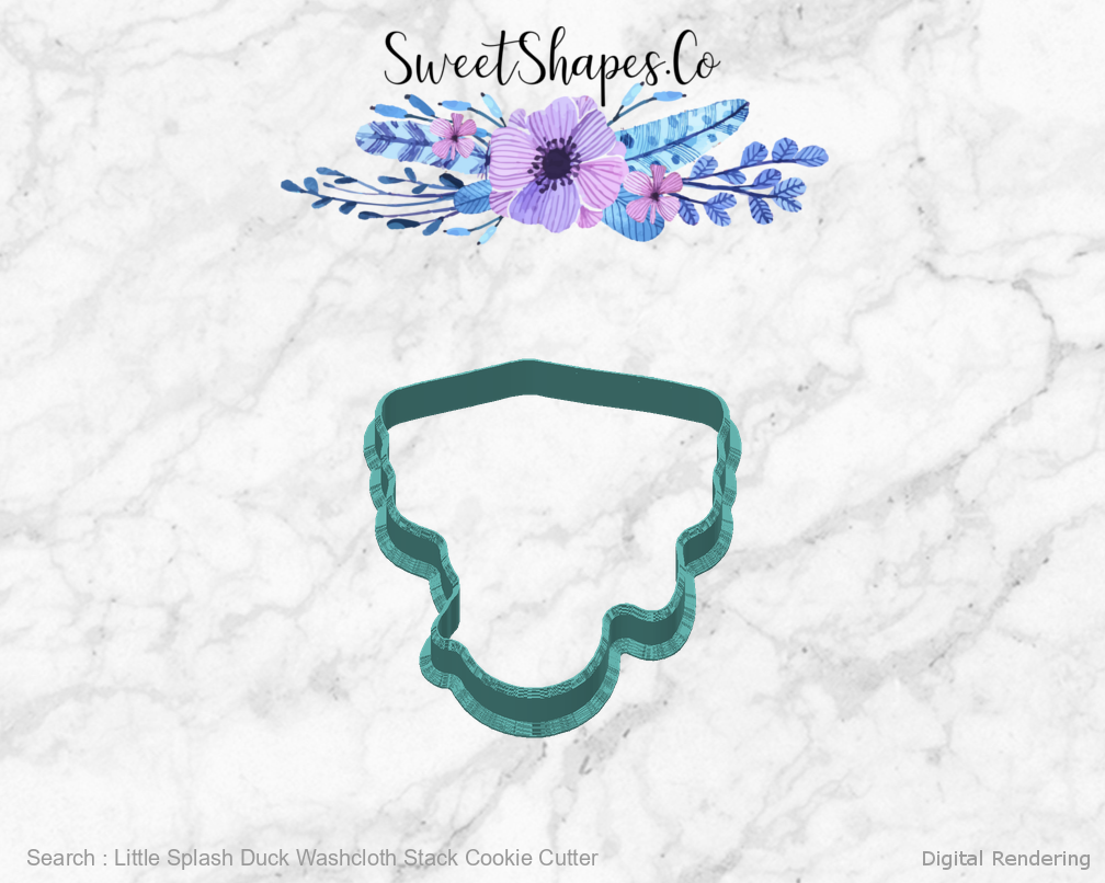 Little Splash Duck Washcloth Stack Cookie Cutter — back view