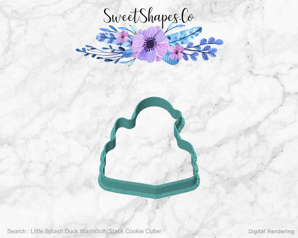 Little Splash Duck Washcloth Stack Cookie Cutter — front view