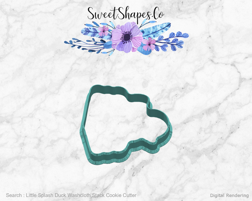 Little Splash Duck Washcloth Stack Cookie Cutter — right view