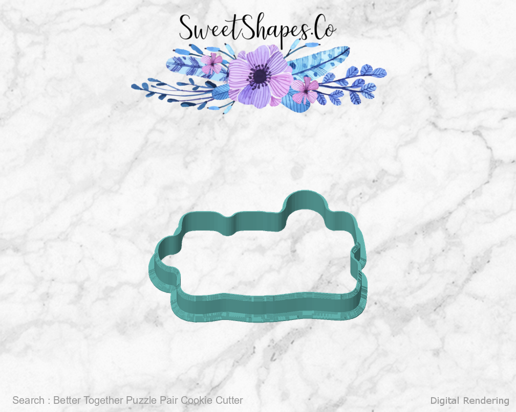 Better Together Puzzle Pair Cookie Cutter — front view