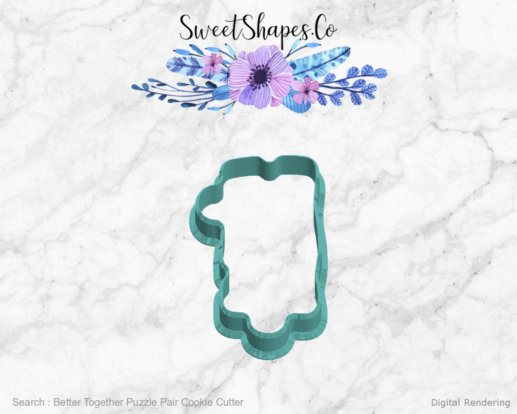 Better Together Puzzle Pair Cookie Cutter — left view
