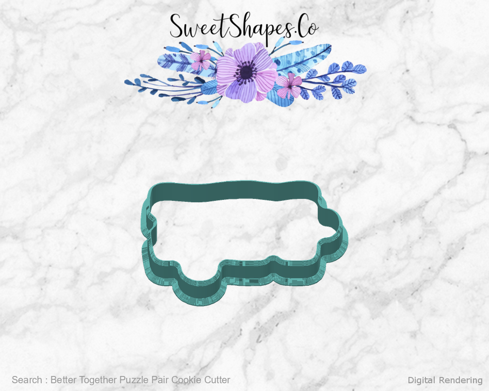 Better Together Puzzle Pair Cookie Cutter — back view