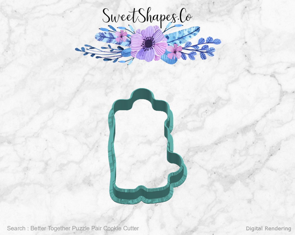 Better Together Puzzle Pair Cookie Cutter — right view