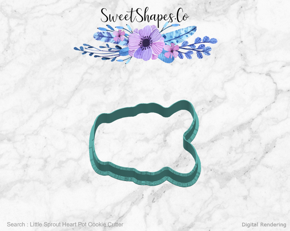 Little Sprout Heart Pot Cookie Cutter — right view