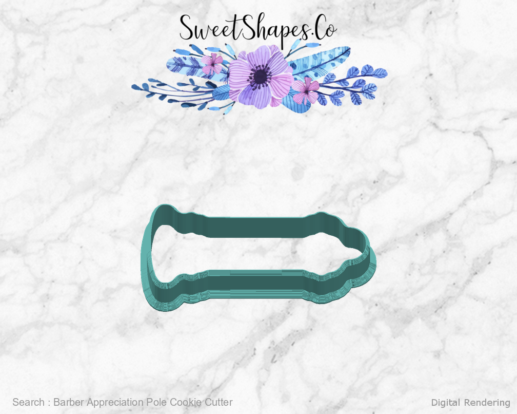 Barber Appreciation Pole Cookie Cutter — right view