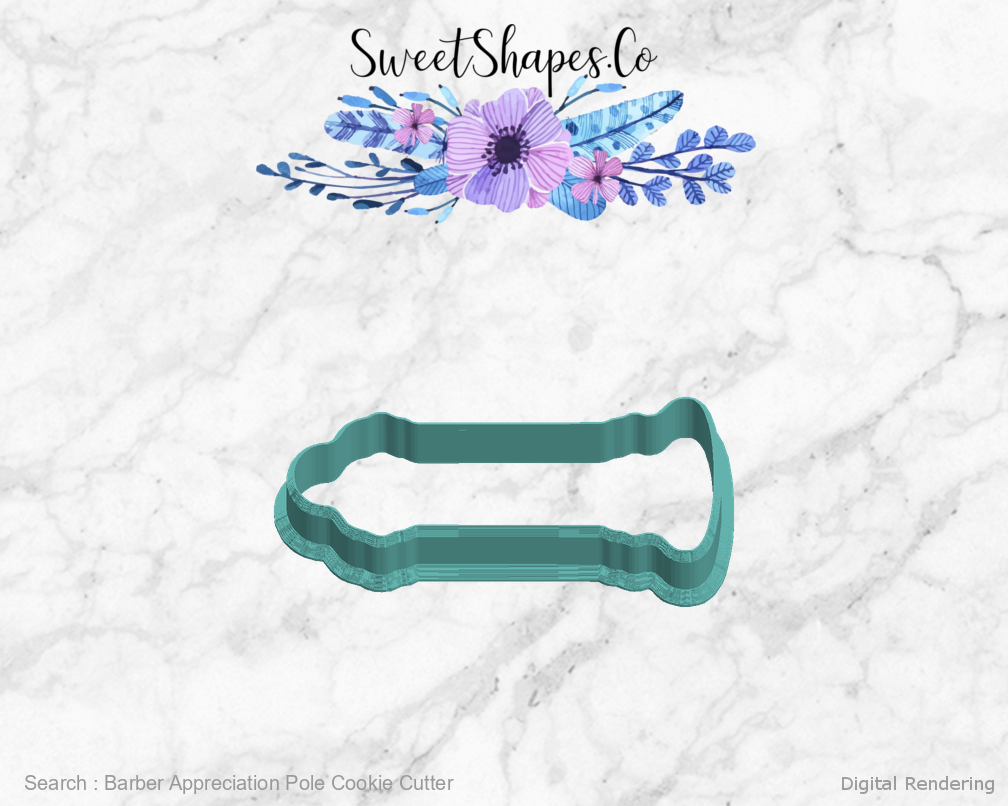 Barber Appreciation Pole Cookie Cutter — left view