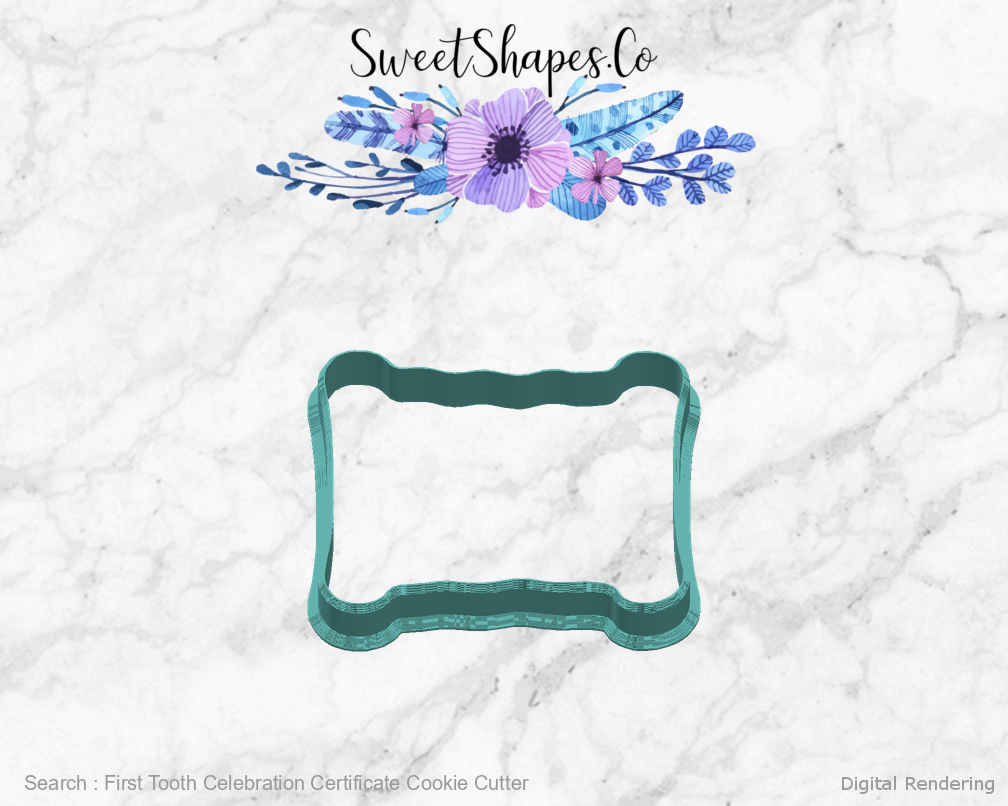 First Tooth Celebration Certificate Cookie Cutter — right view