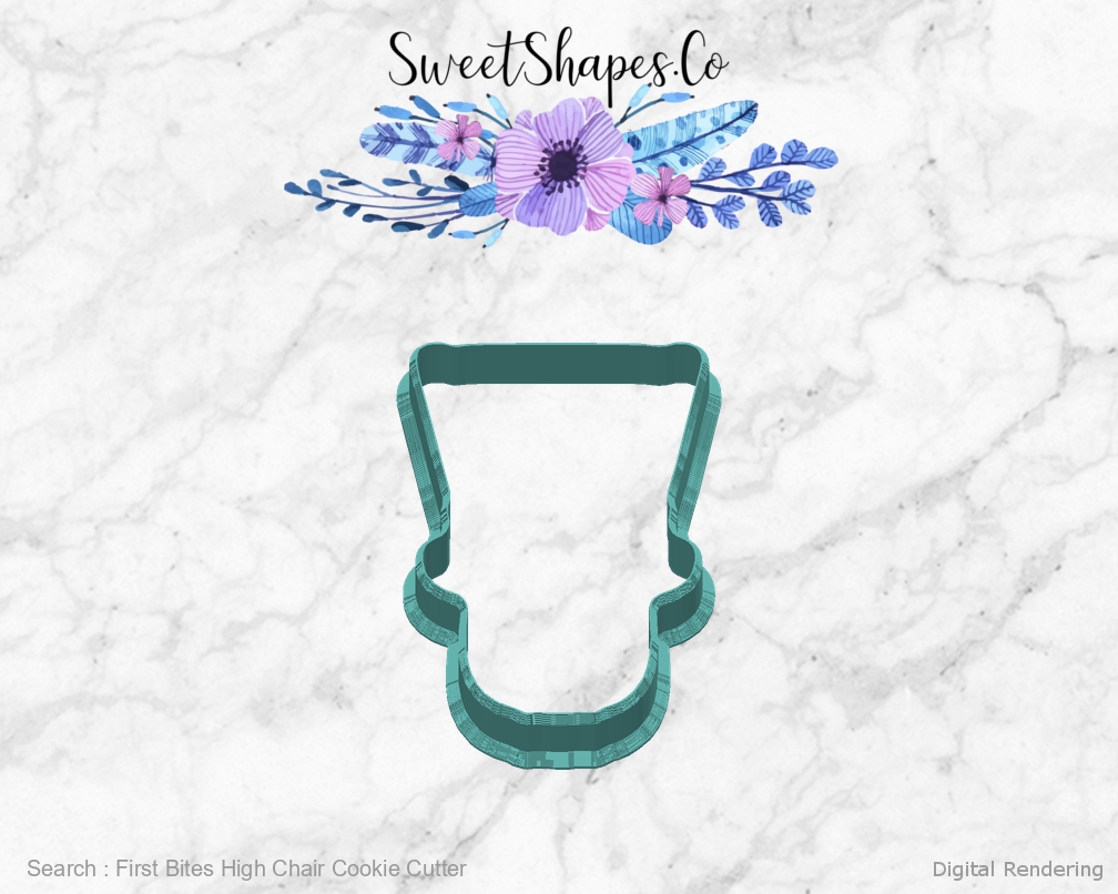 First Bites High Chair Cookie Cutter — back view
