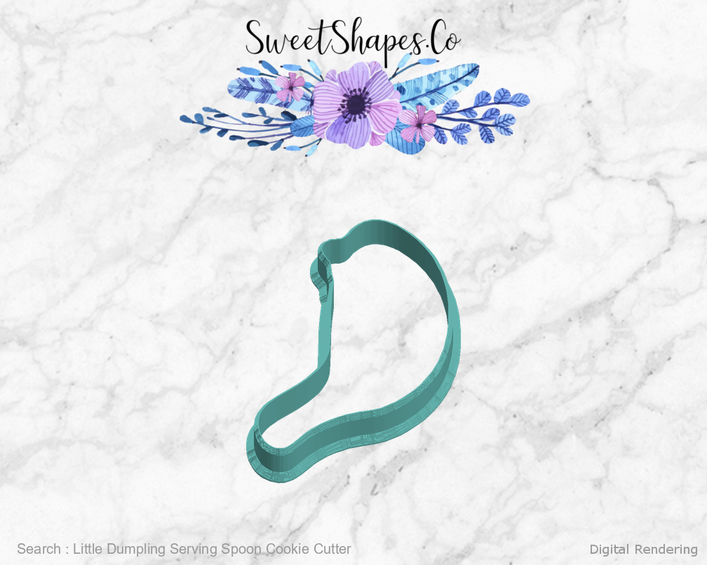 Little Dumpling Serving Spoon Cookie Cutter — left view