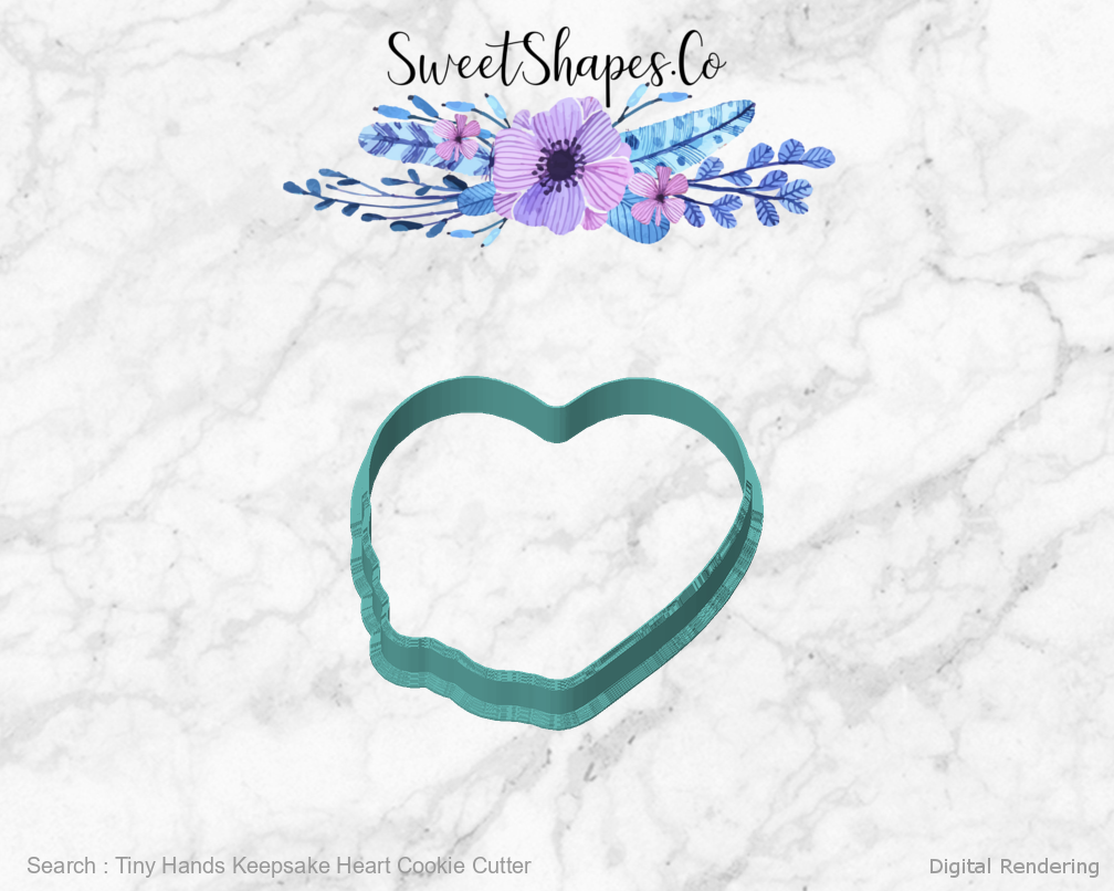 Tiny Hands Keepsake Heart Cookie Cutter — front view