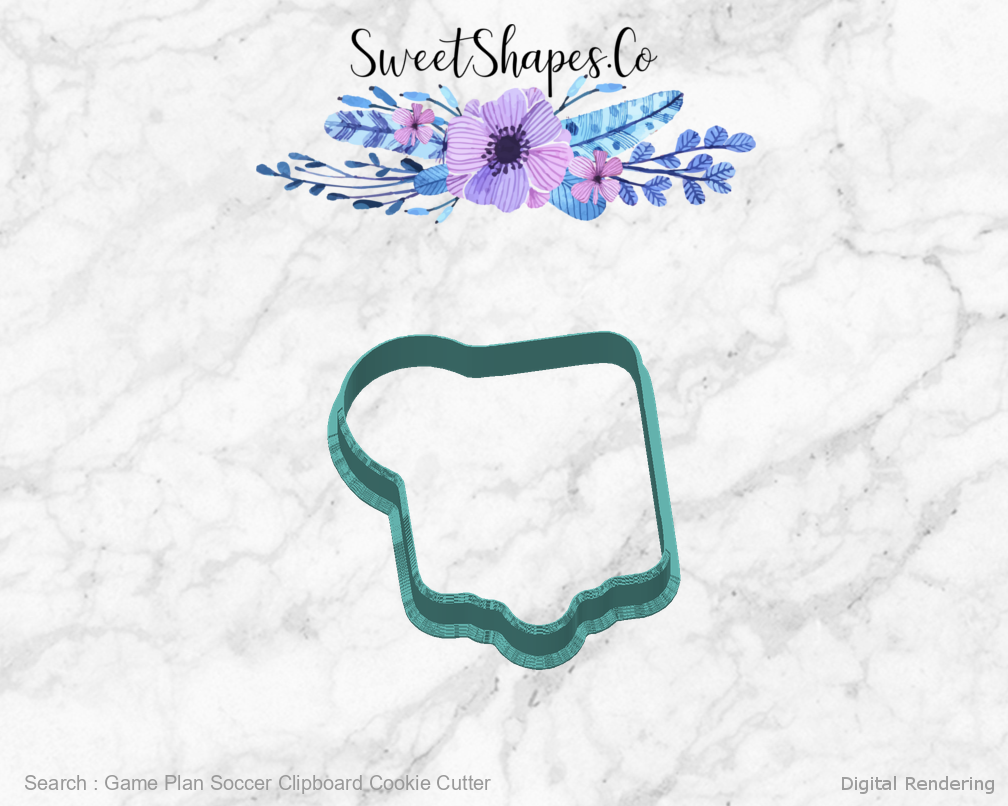 Game Plan Soccer Clipboard Cookie Cutter — back view