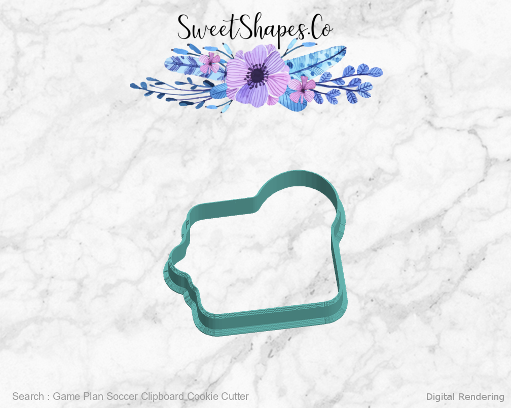 Game Plan Soccer Clipboard Cookie Cutter — left view