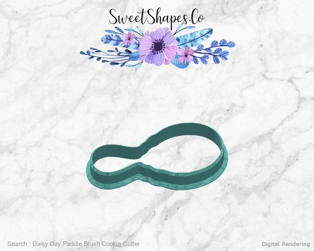 Daisy Day Paddle Brush Cookie Cutter — right view