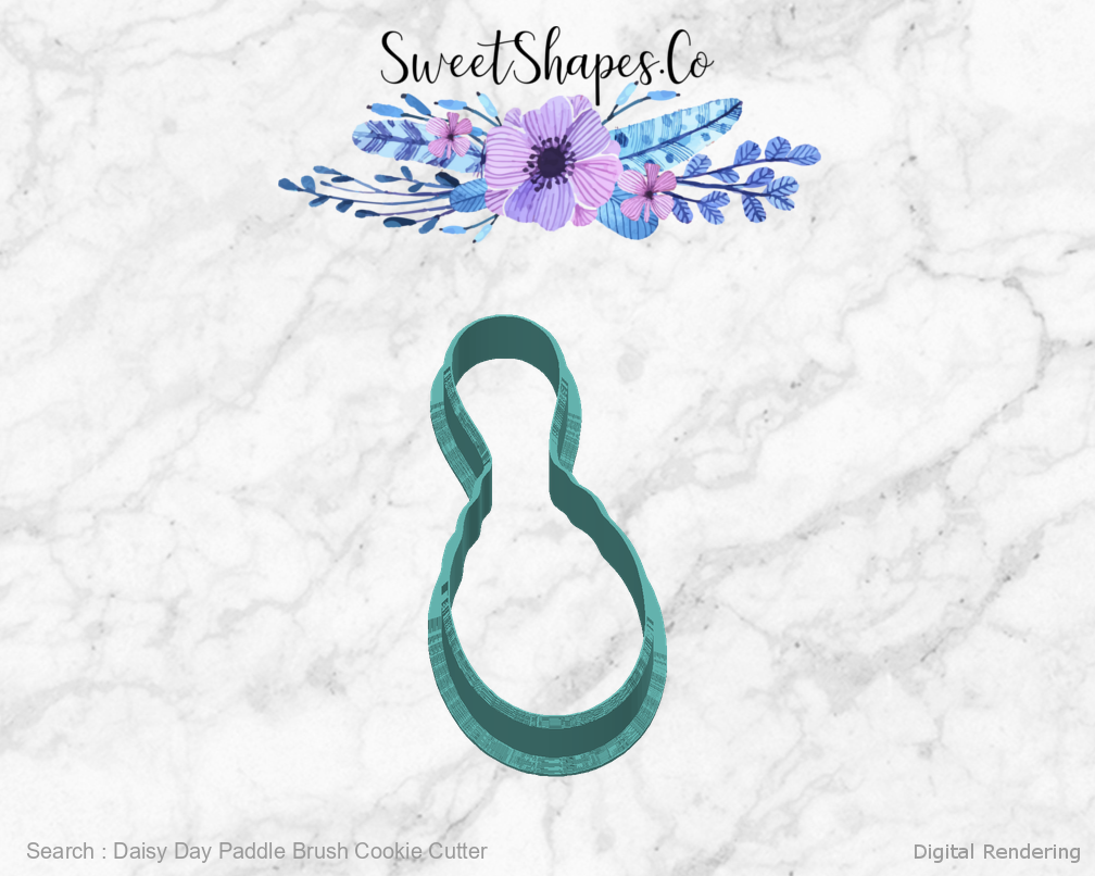 Daisy Day Paddle Brush Cookie Cutter — back view