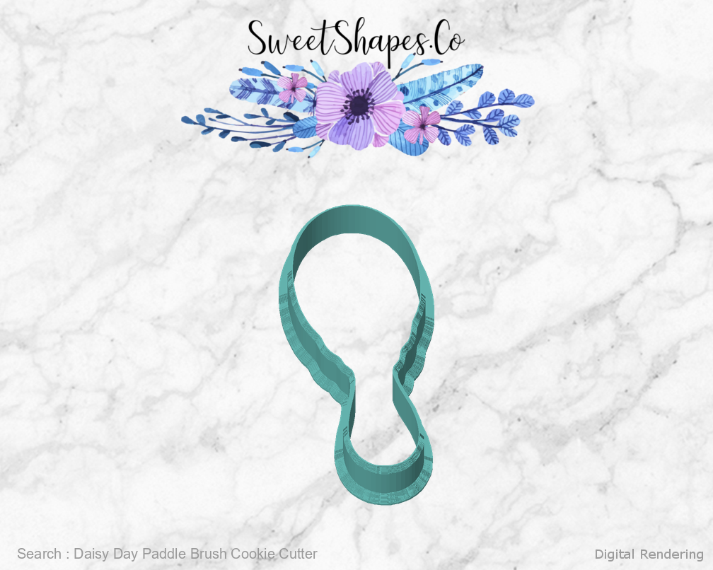 Daisy Day Paddle Brush Cookie Cutter — front view