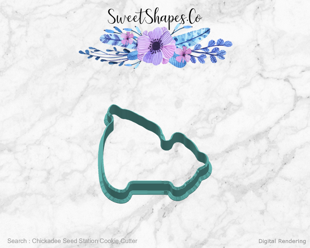Chickadee Seed Station Cookie Cutter — right view