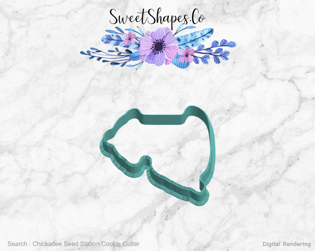 Chickadee Seed Station Cookie Cutter — left view