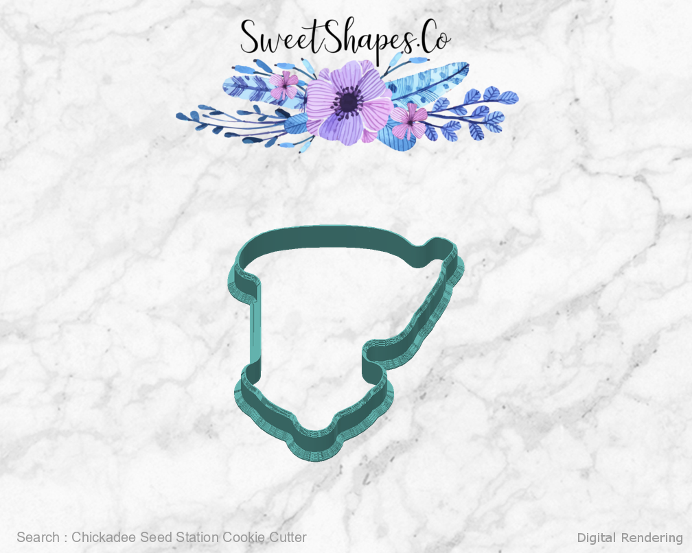 Chickadee Seed Station Cookie Cutter — back view