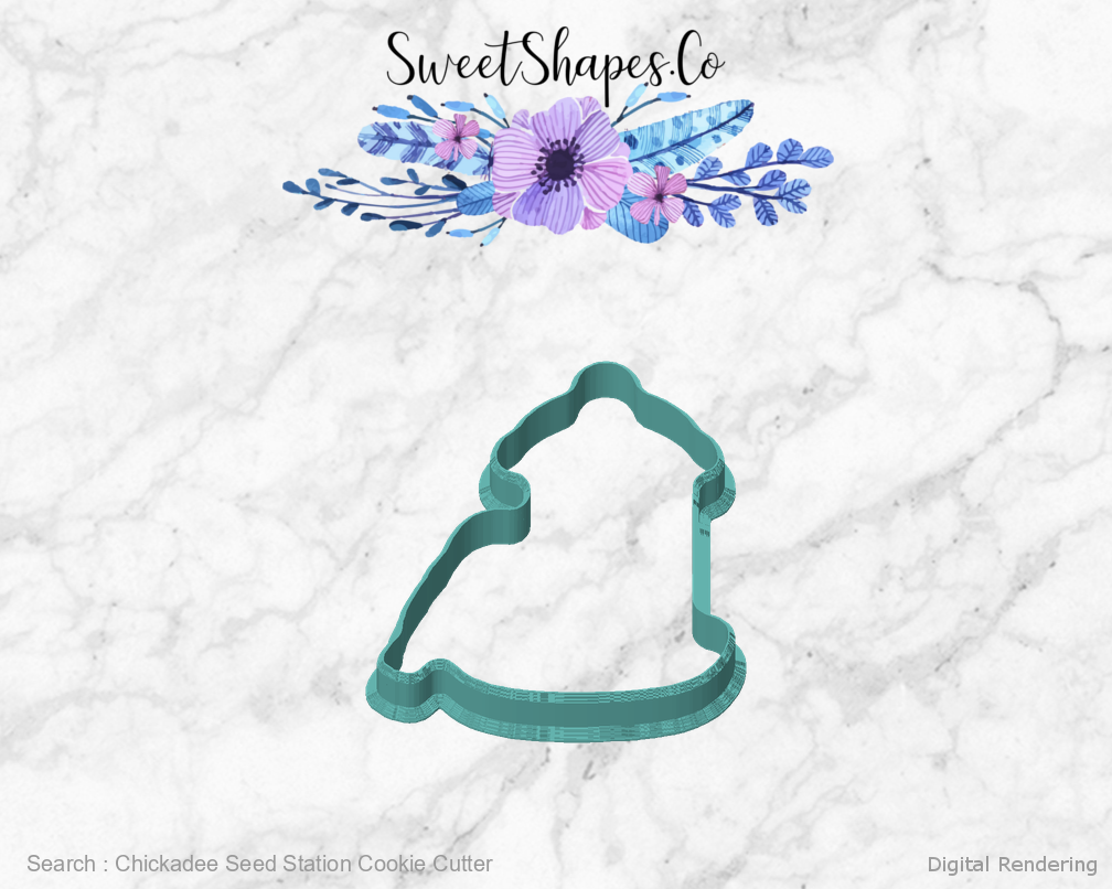 Chickadee Seed Station Cookie Cutter — front view