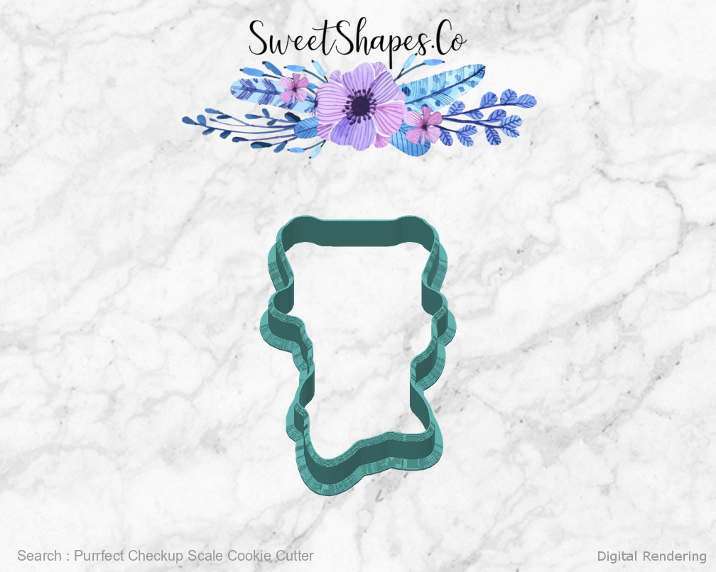 Purrfect Checkup Scale Cookie Cutter — back view