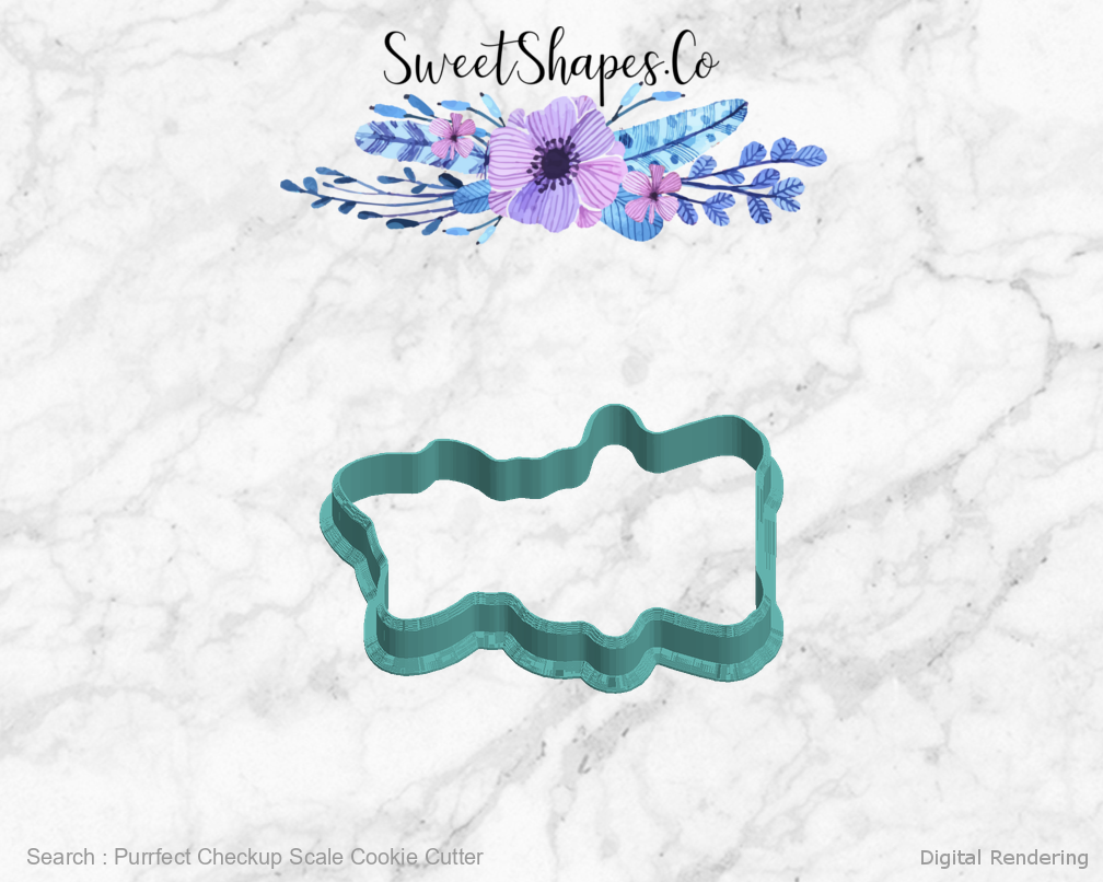 Purrfect Checkup Scale Cookie Cutter — left view