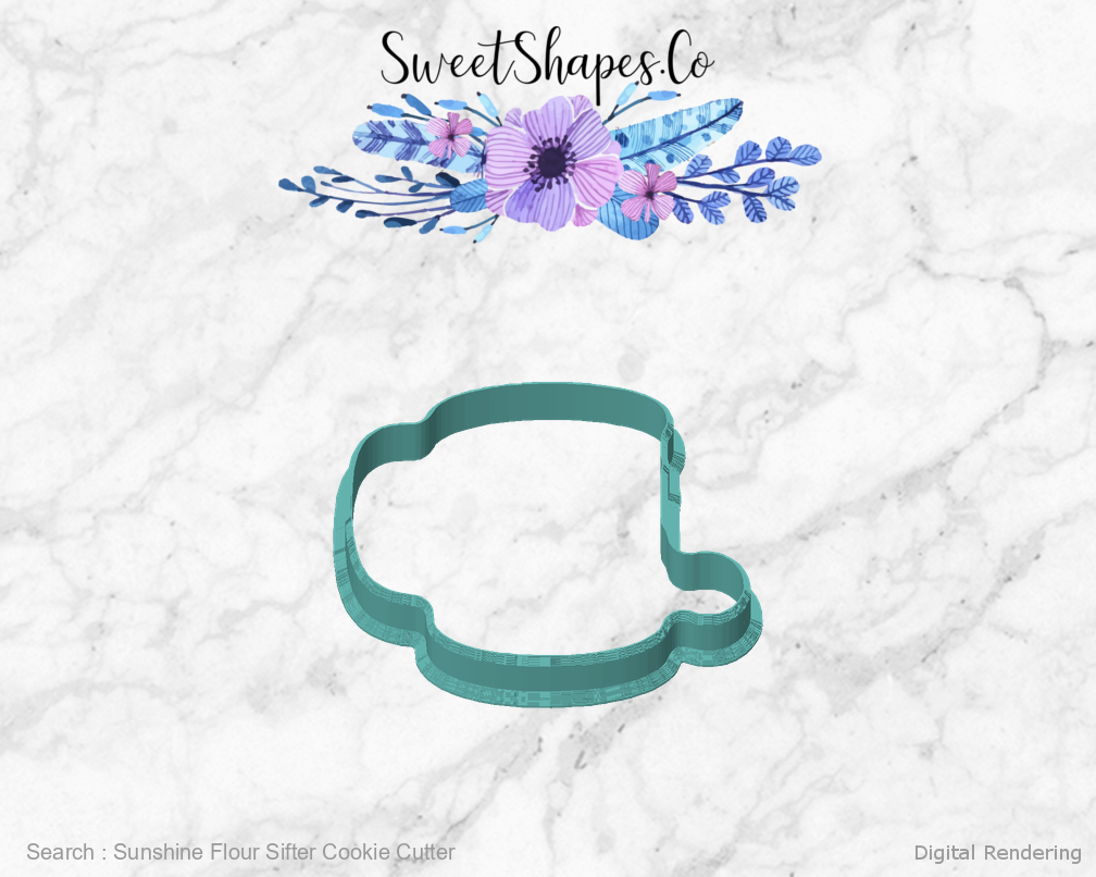 Sunshine Flour Sifter Cookie Cutter — front view