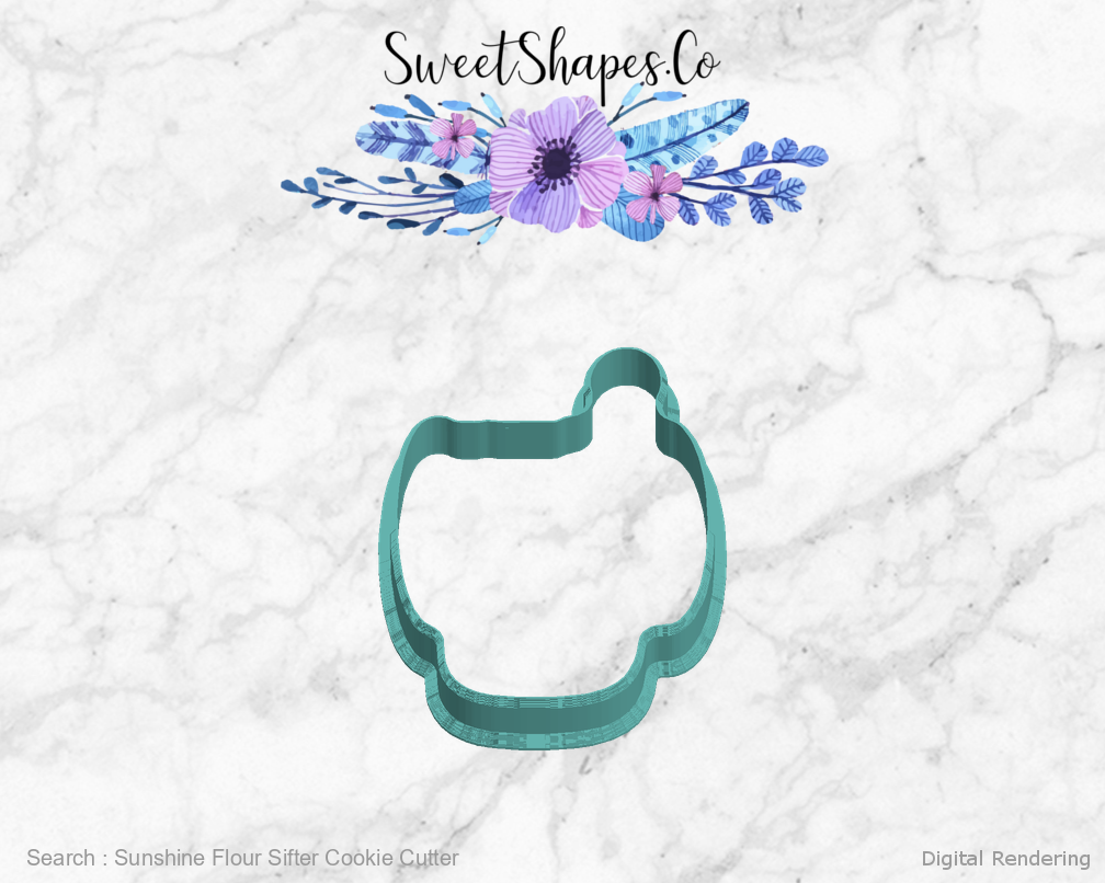 Sunshine Flour Sifter Cookie Cutter — left view