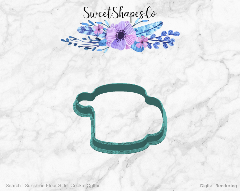 Sunshine Flour Sifter Cookie Cutter — back view