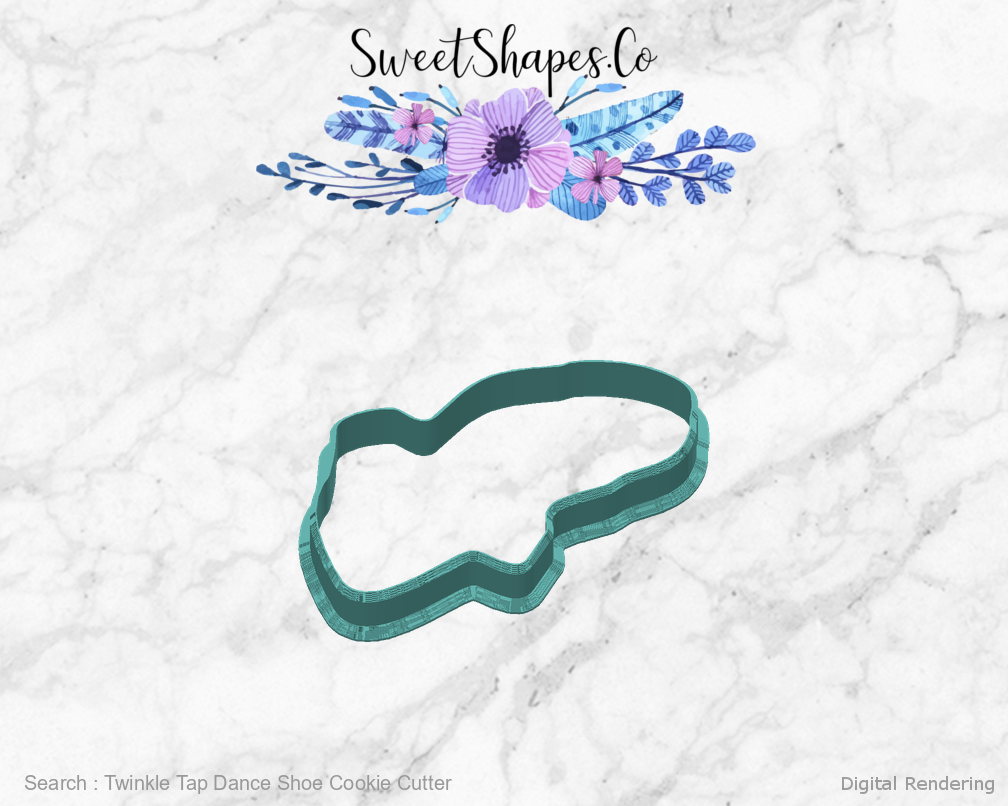 Twinkle Tap Dance Shoe Cookie Cutter — back view