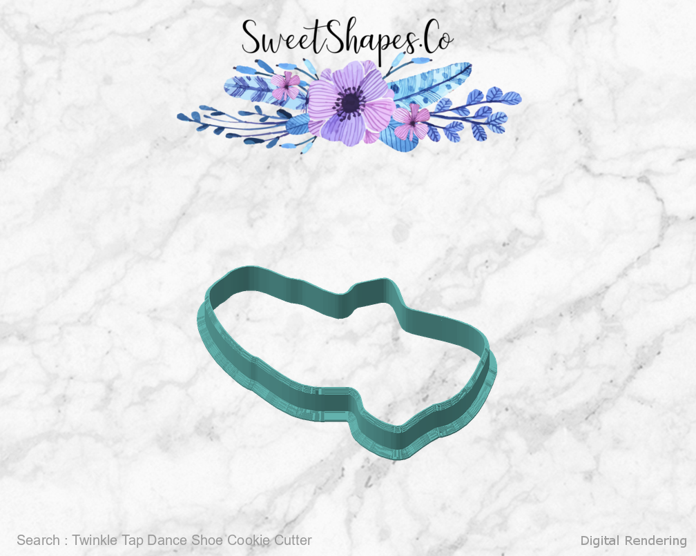 Twinkle Tap Dance Shoe Cookie Cutter — angled front view