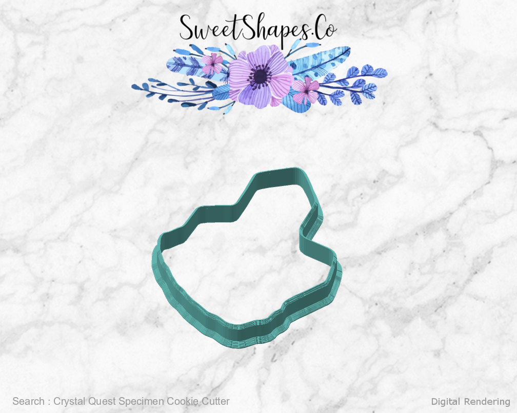 Crystal Quest Specimen Cookie Cutter — angled front view
