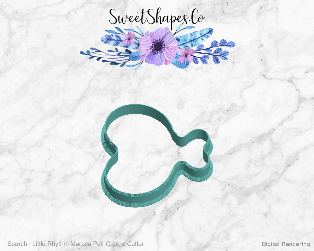 Little Rhythm Maraca Pair Cookie Cutter — left view