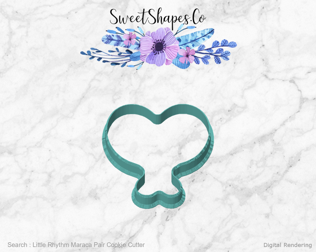 Little Rhythm Maraca Pair Cookie Cutter — front view