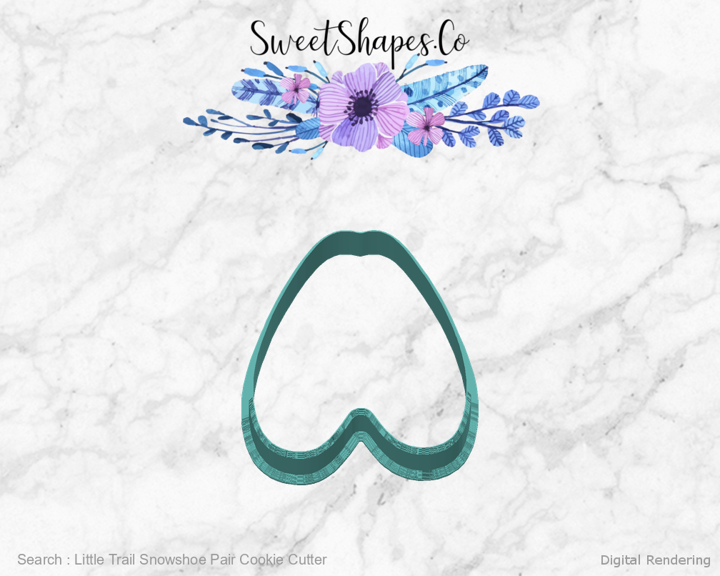 Little Trail Snowshoe Pair Cookie Cutter — back view