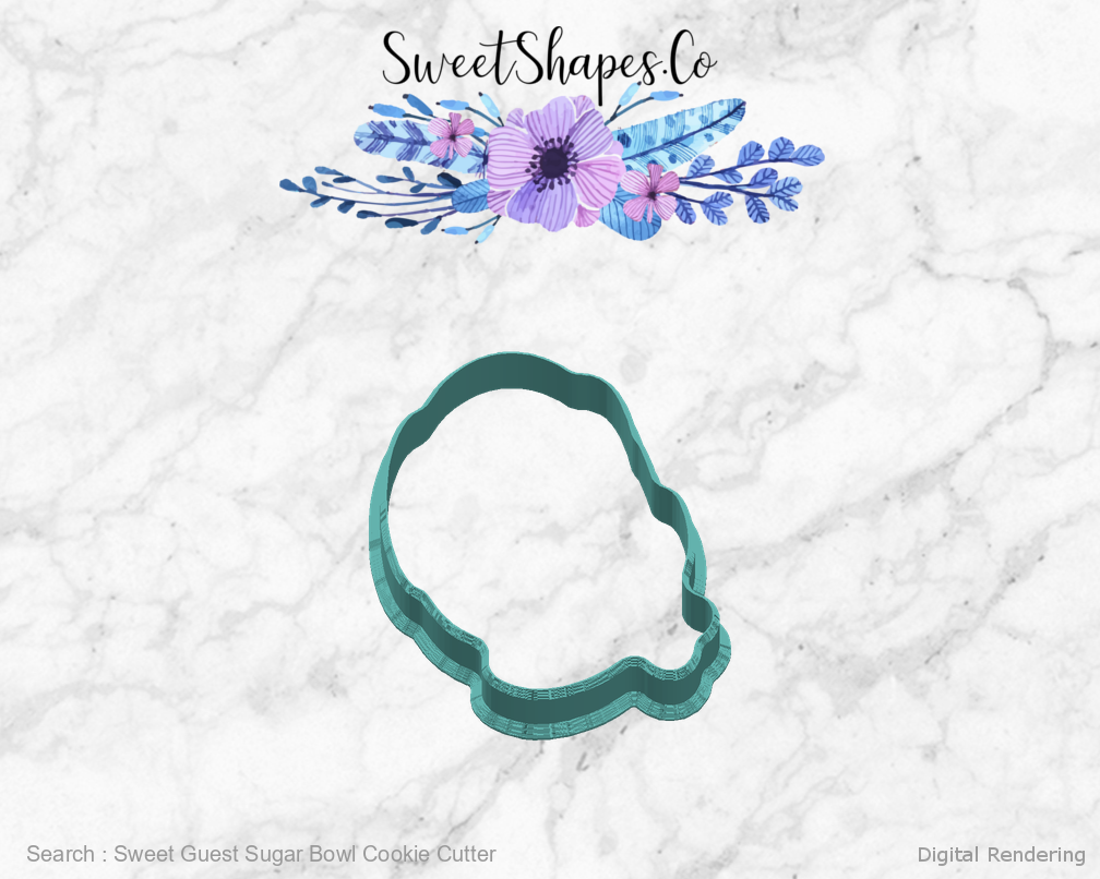 Sweet Guest Sugar Bowl Cookie Cutter — right view