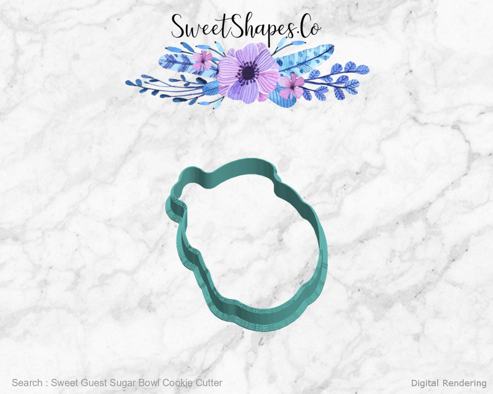 Sweet Guest Sugar Bowl Cookie Cutter — left view