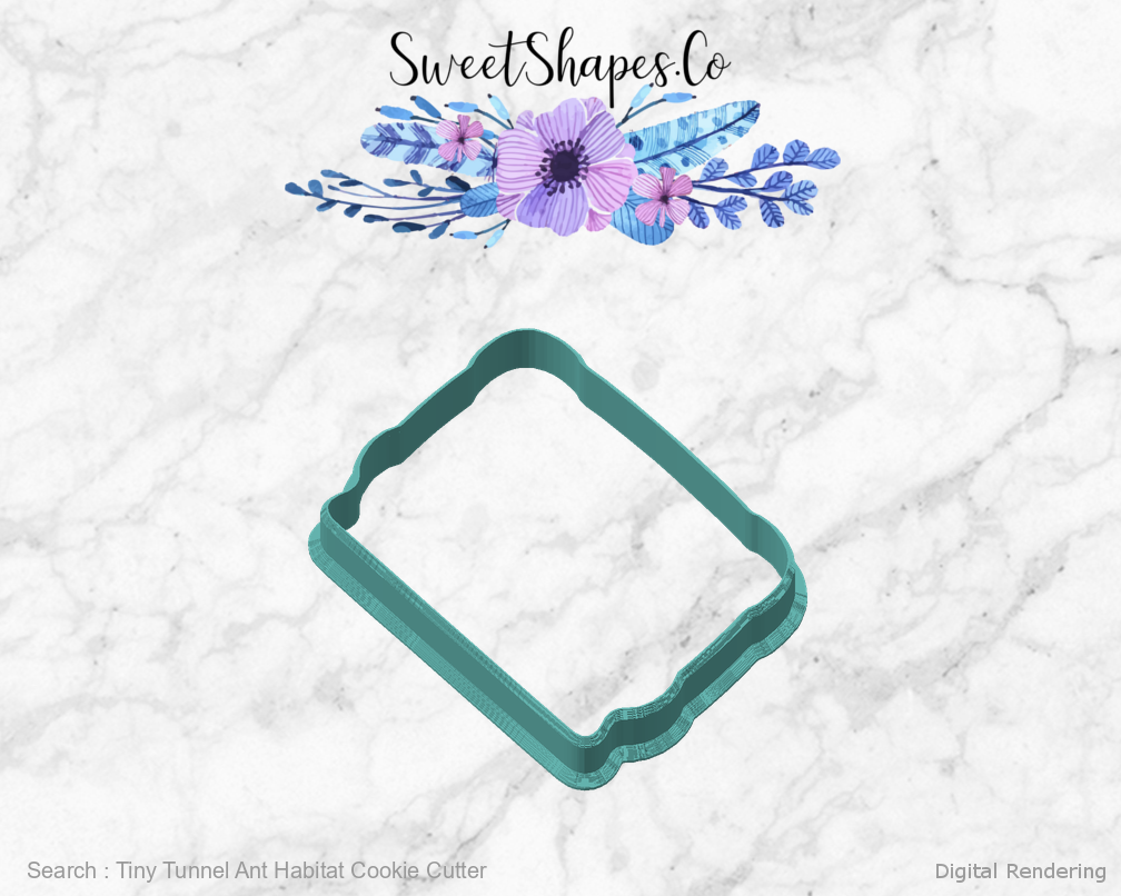 Tiny Tunnel Ant Habitat Cookie Cutter — angled front view