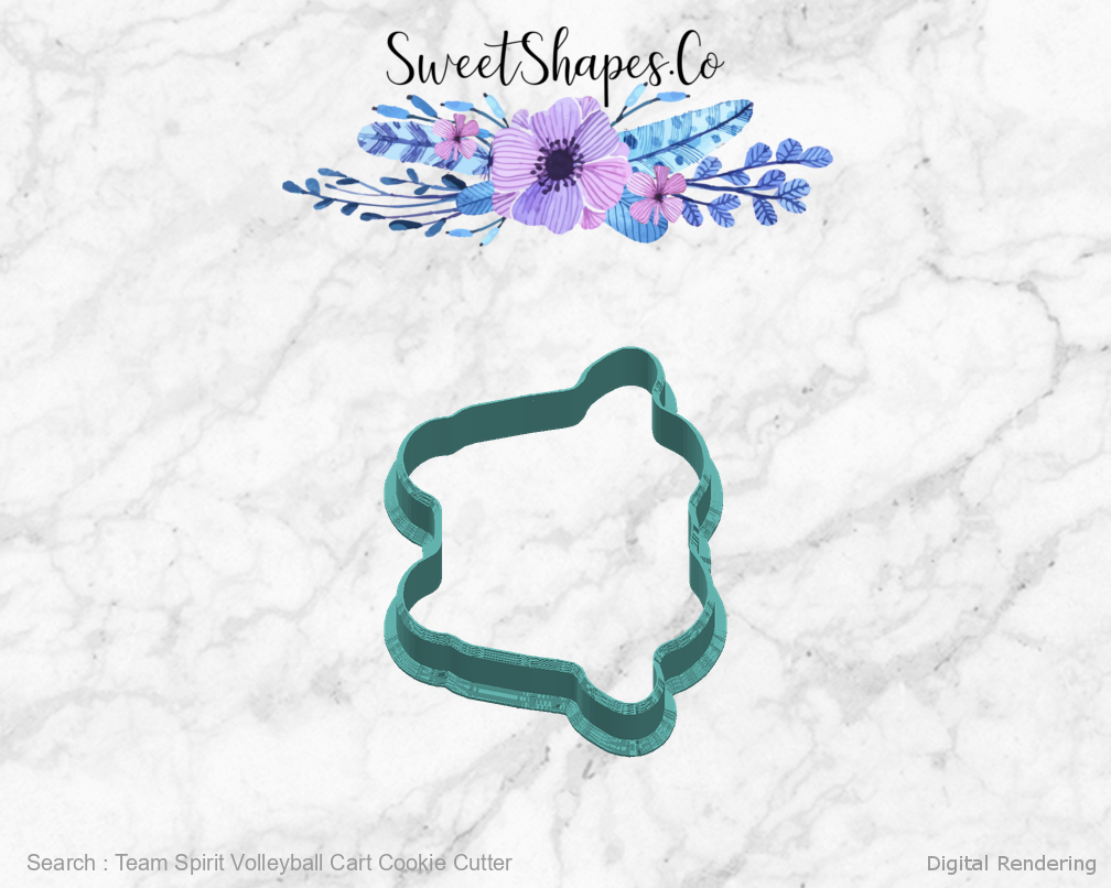 Team Spirit Volleyball Cart Cookie Cutter — right view