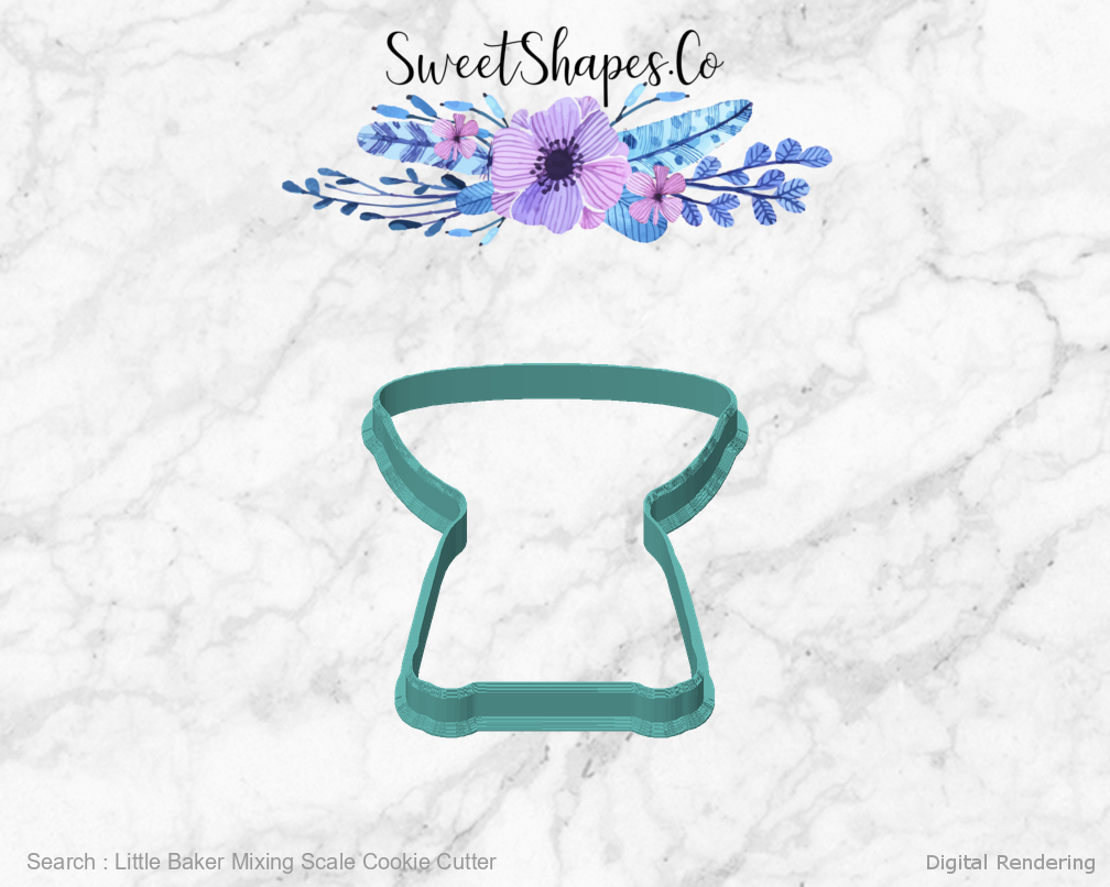 Little Baker Mixing Scale Cookie Cutter — front view