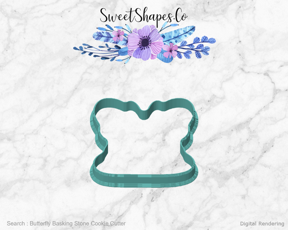 Butterfly Basking Stone Cookie Cutter — front view