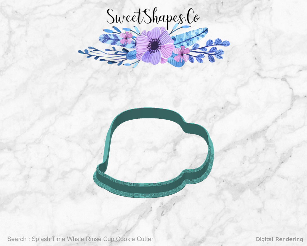 Splash Time Whale Rinse Cup Cookie Cutter — back view