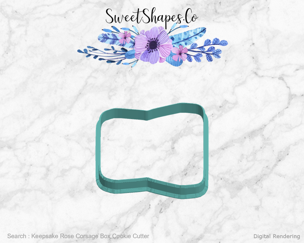Keepsake Rose Corsage Box Cookie Cutter — left view