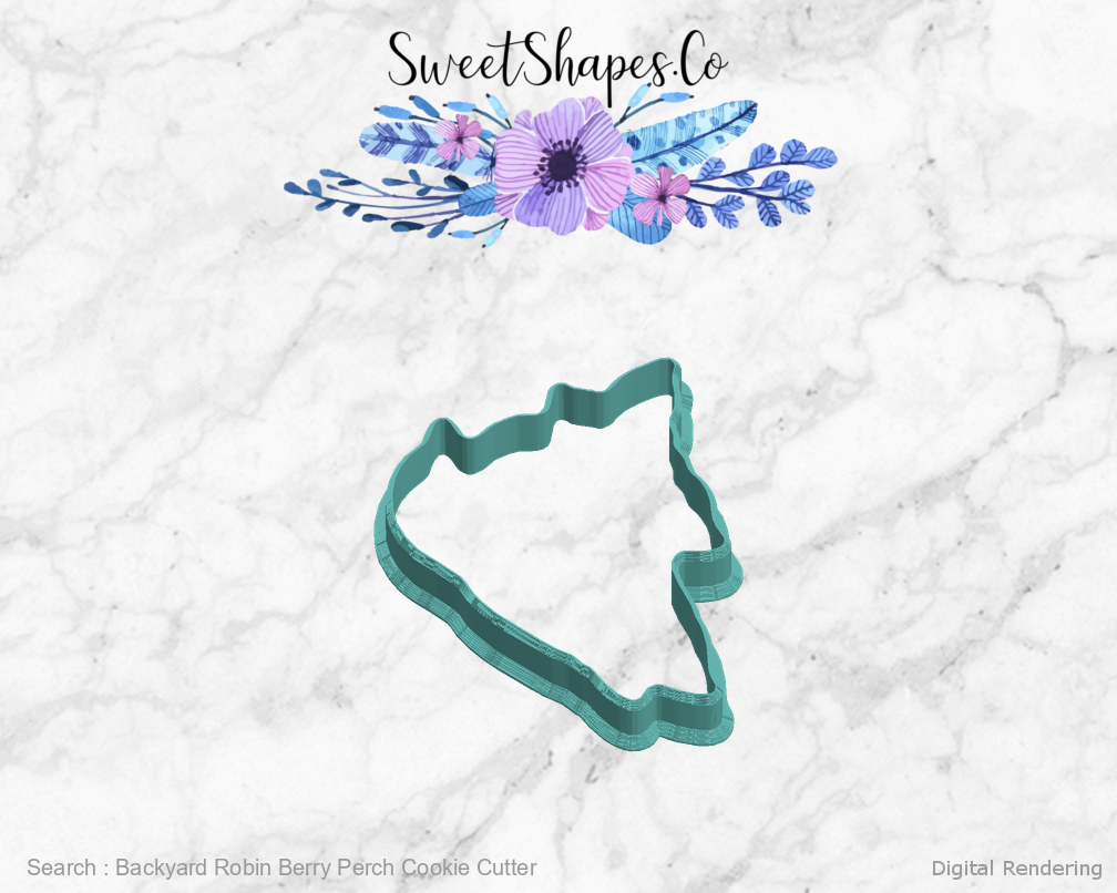 Backyard Robin Berry Perch Cookie Cutter — left view