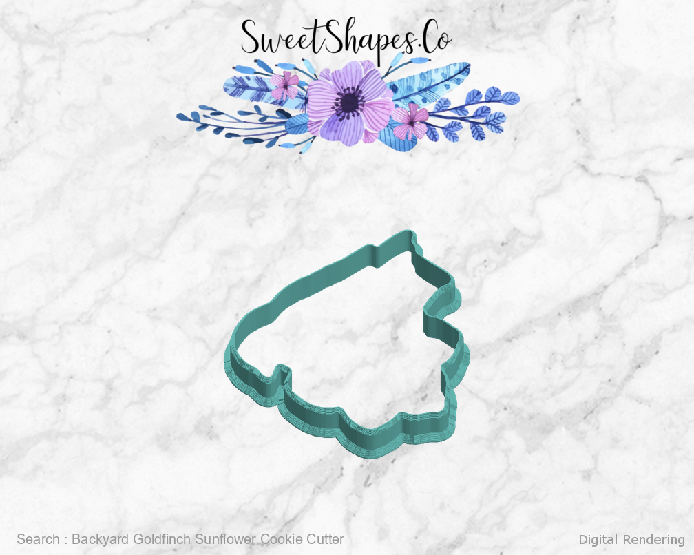 Backyard Goldfinch Sunflower Cookie Cutter — left view