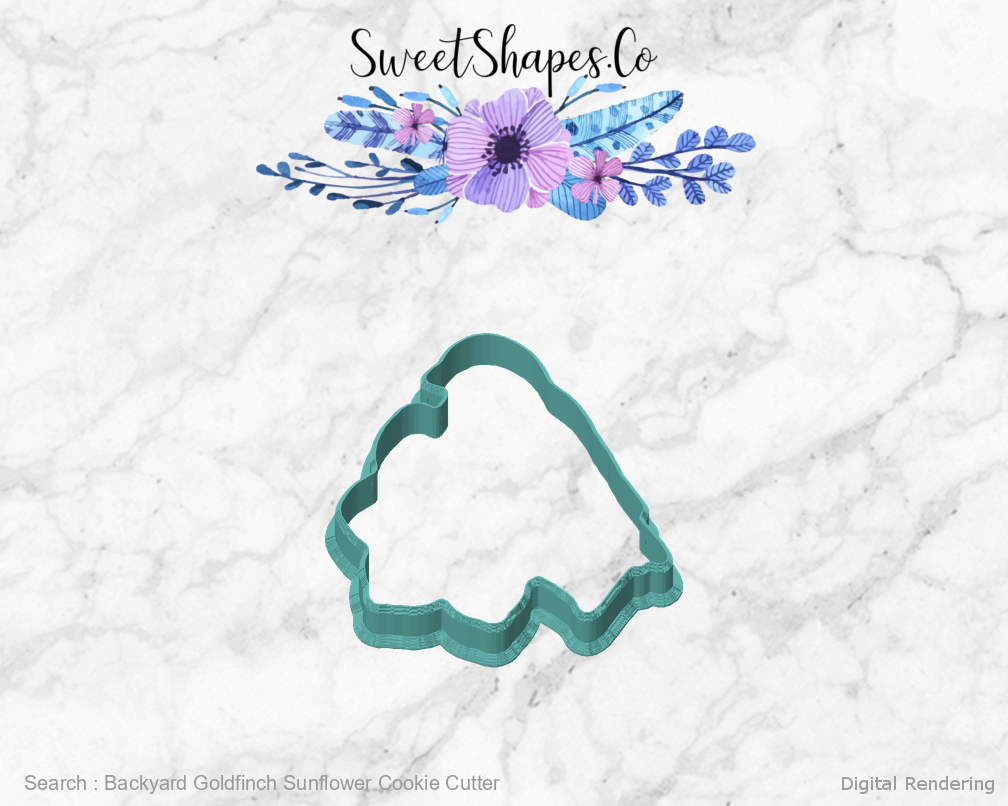 Backyard Goldfinch Sunflower Cookie Cutter — front view