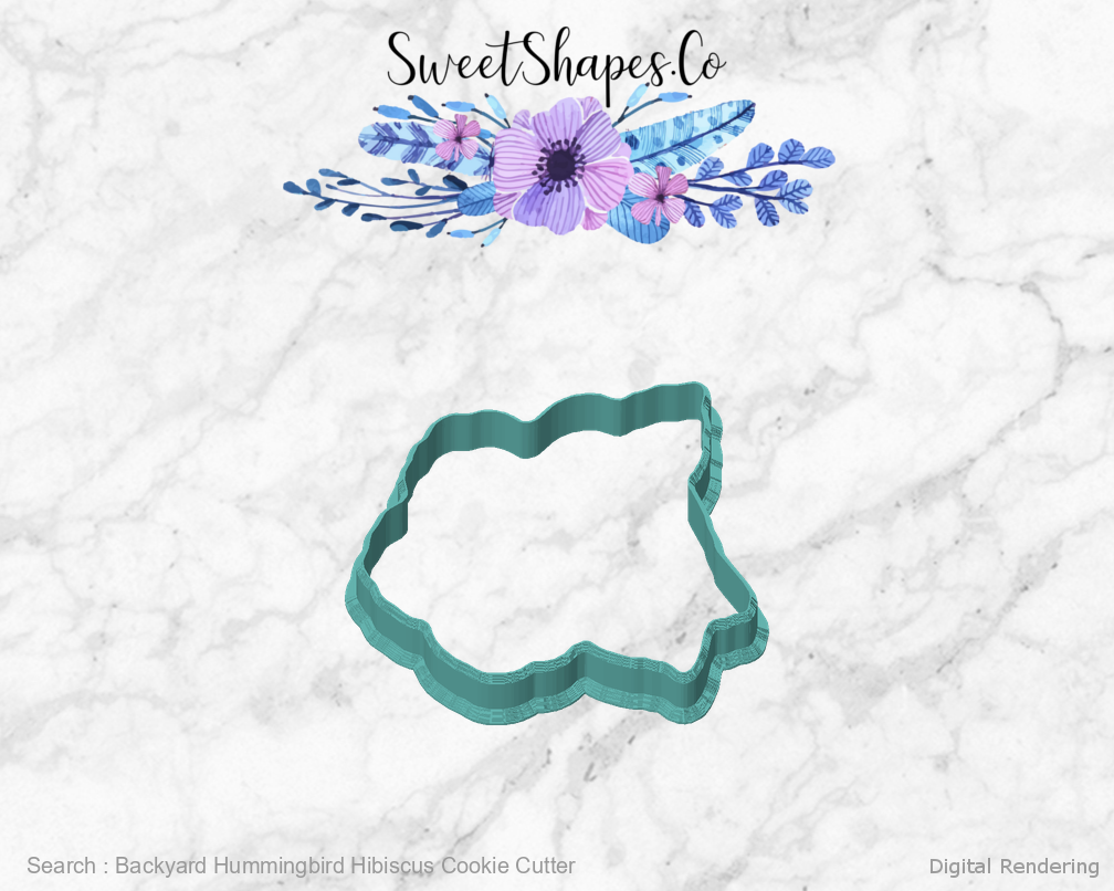 Backyard Hummingbird Hibiscus Cookie Cutter — front view