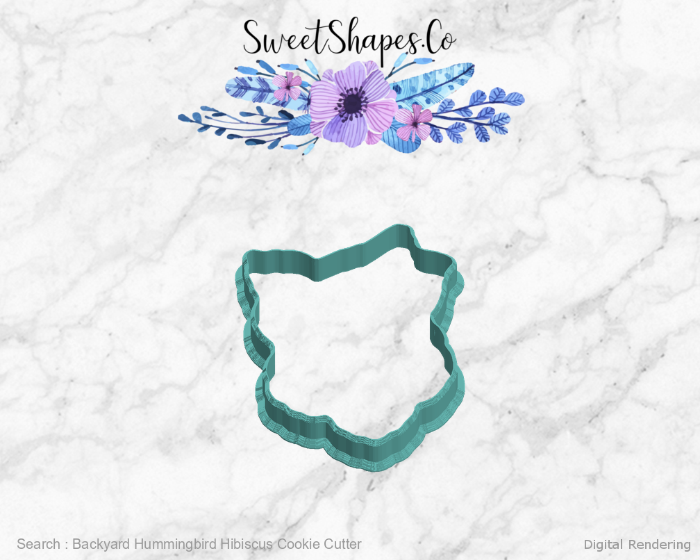 Backyard Hummingbird Hibiscus Cookie Cutter — left view