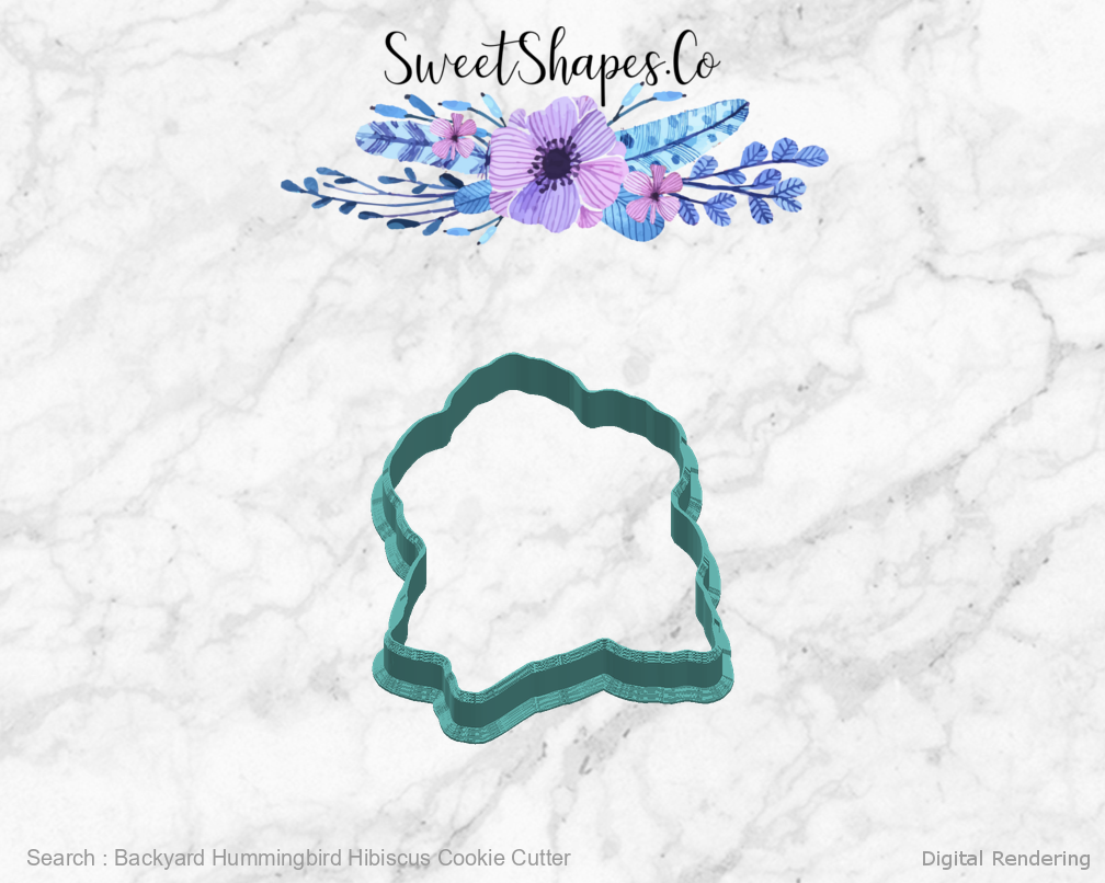Backyard Hummingbird Hibiscus Cookie Cutter — right view