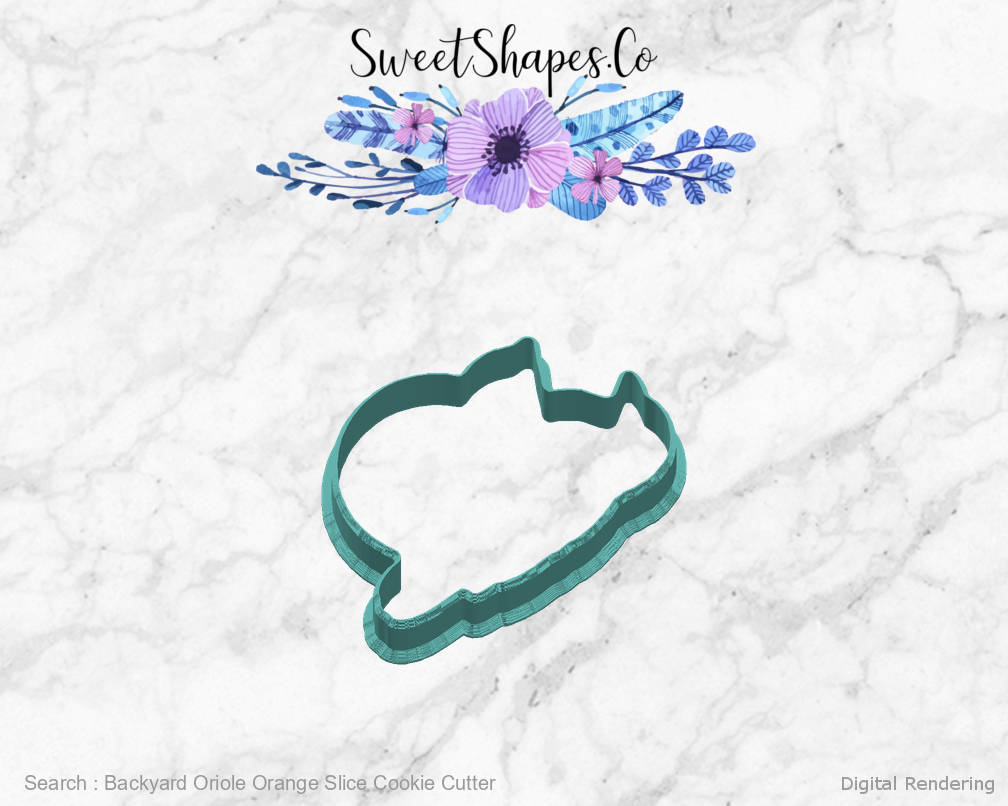 Backyard Oriole Orange Slice Cookie Cutter — right view