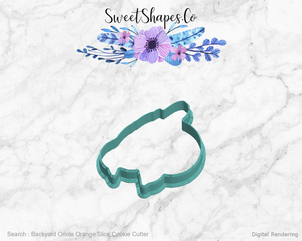 Backyard Oriole Orange Slice Cookie Cutter — left view
